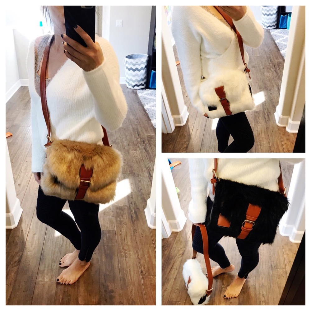 1 left!!! Faux shaggy fur crossbody bag - Picture 5 of 7